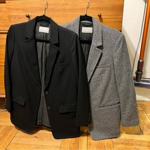 Set of 2 - Everlane The Oversized Blazer Herringbone and Black